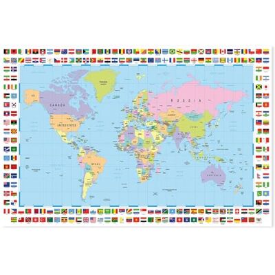 Postereck 0609 Hochwertiges Weltkarten Poster Weltkarte Wand zum aufhängen Unterricht Klassenzimmer Schule World Map Wall Landkarte Welt XXL Poster DIN A2-42,0 cm x 59,4 cm Postereck 0609 Hochwertiges Weltkarten Poster Weltkarte Wand zum aufhängen Unterricht Klassenzimmer Schule World Map Wall Landkarte Welt XXL Poster DIN A2-42,0 cm x 59,4 cm