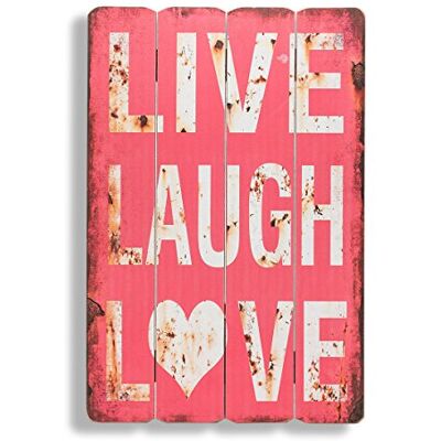 levandeo Wandbild Holzschild in rot Live Laugh Love 60x40cm Leben Lachen Lieben Holzbild Schild Wandschild Bild Holz Dekoschild Wanddeko Wandobjekt Shabby Chic levandeo Wandbild Holzschild in rot Live Laugh Love 60x40cm Leben Lachen Lieben Holzbild Schild Wandschild Bild Holz Dekoschild Wanddeko Wandobjekt Shabby Chic