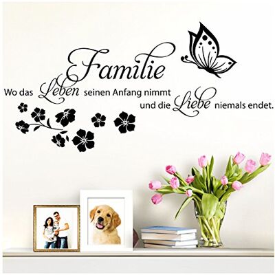 Grandora W5448 Wandtattoo Spruch Familie ist wo Leben beginnt I azurblau (BxH) 135 x 70 cm I Wohnzimmer Flur Aufkleber Wandaufkleber Wandsticker Grandora W5448 Wandtattoo Spruch Familie ist wo Leben beginnt I azurblau (BxH) 135 x 70 cm I Wohnzimmer Flur Aufkleber Wandaufkleber Wandsticker