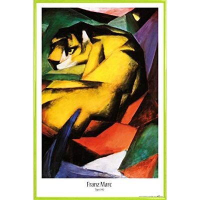1art1 Franz Marc Poster Plakat Bild und Kunststoff-Rahmen Tiger, 1912 (91 x 61cm) 1art1 Franz Marc Poster Plakat Bild und Kunststoff-Rahmen Tiger, 1912 (91 x 61cm)