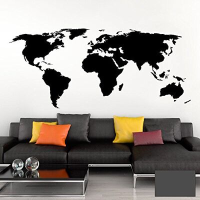 Grandora Wandtattoo Weltkarte Erde Globus Karte I dunkelgrau 132 x 58 cm I Welt Atlas Schlafzimmer Wohnzimmer Wandsticker Wandaufkleber W698 Grandora Wandtattoo Weltkarte Erde Globus Karte I dunkelgrau 132 x 58 cm I Welt Atlas Schlafzimmer Wohnzimmer Wandsticker Wandaufkleber W698