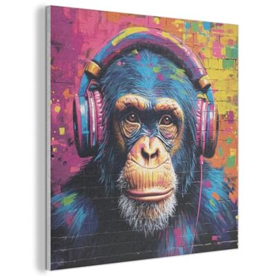 MuchoWow © Wandbilder aus Filz Wohnzimmer Wanddeko Schlafzimmer Zimmerdeko 90x90 cm Wandgemälde Zimmer Deko für die Wand Dekoration Wall Art Graffiti Schimpanse Streetart Kopfhörer Affe MuchoWow © Wandbilder aus Filz Wohnzimmer Wanddeko Schlafzimmer Zimmerdeko 90x90 cm Wandgemälde Zimmer Deko für die Wand Dekoration Wall Art Graffiti Schimpanse Streetart Kopfhörer Affe