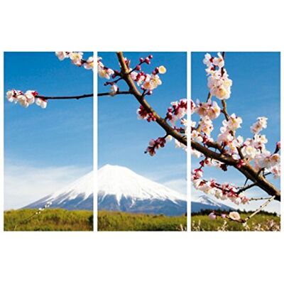 1art1 Berge Poster Fuji Berg, Pflaumenblüten, 3-Teilig Bilder Leinwand-Bild Auf Keilrahmen XXL-Wandbild Poster Kunstdruck Als Leinwandbild 180x120 cm 1art1 Berge Poster Fuji Berg, Pflaumenblüten, 3-Teilig Bilder Leinwand-Bild Auf Keilrahmen XXL-Wandbild Poster Kunstdruck Als Leinwandbild 180x120 cm
