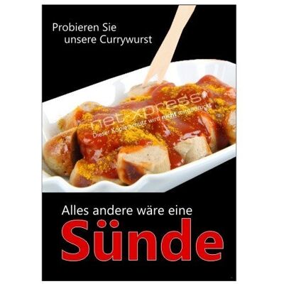 net-xpress Currywurst-Werbeplakat für Plakatständer A1, Plakat Poster Curry-Wurst Imbiss net-xpress Currywurst-Werbeplakat für Plakatständer A1, Plakat Poster Curry-Wurst Imbiss