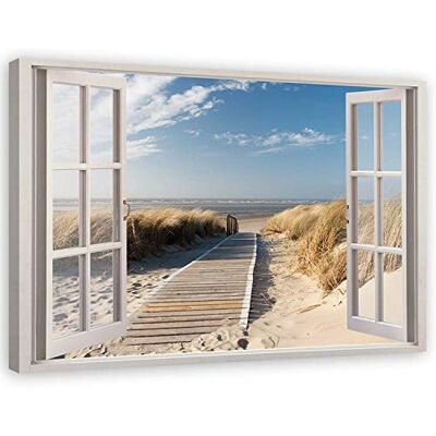 Feeby Leinwandbild Bilder Wohnzimmer Fensterblick Meer Strand Landschaft 120x80 cm XXL 1tlg Deko Schlafzimmer Wanddekoration Aesthetic Groß Moderne Bild Foto auf Leinwand Feeby Leinwandbild Bilder Wohnzimmer Fensterblick Meer Strand Landschaft 120x80 cm XXL 1tlg Deko Schlafzimmer Wanddekoration Aesthetic Groß Moderne Bild Foto auf Leinwand