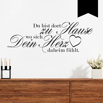 WANDKINGS Wandtattoo Du bist dort zu Hause wo Sich Dein Herz daheim fühlt. (mit Herz) 120 x 44 cm schwarz erhältlich in 33 Farben WANDKINGS Wandtattoo Du bist dort zu Hause wo Sich Dein Herz daheim fühlt. (mit Herz) 120 x 44 cm schwarz erhältlich in 33 Farben
