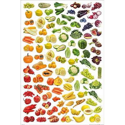 1art1 Kochkunst Poster Regenbogen Aus Obst Und Gemüse Plakat Bild 91x61 cm 1art1 Kochkunst Poster Regenbogen Aus Obst Und Gemüse Plakat Bild 91x61 cm