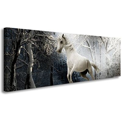 Visario 120 x 40 cm Bild weißes Pferd 5739 Visario 120 x 40 cm Bild weißes Pferd 5739