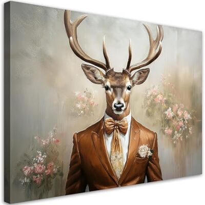 Feeby Leinwand Bilder Bild Wohnzimmer Hirsch Anzug Retro Blumen 120x80 cm XXL 1tlg Deko Schlafzimmer Groß Dekoration Canvas Gemälde Modern Wandbilder Kunstdruck Feeby Leinwand Bilder Bild Wohnzimmer Hirsch Anzug Retro Blumen 120x80 cm XXL 1tlg Deko Schlafzimmer Groß Dekoration Canvas Gemälde Modern Wandbilder Kunstdruck