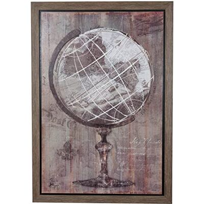 Biscottini Bild aus Holz 92 x 2 x 62 cm Vintage-Gemälde Wohnzimmer aus Holz Wandbilder mit Globusdruck Biscottini Bild aus Holz 92 x 2 x 62 cm Vintage-Gemälde Wohnzimmer aus Holz Wandbilder mit Globusdruck