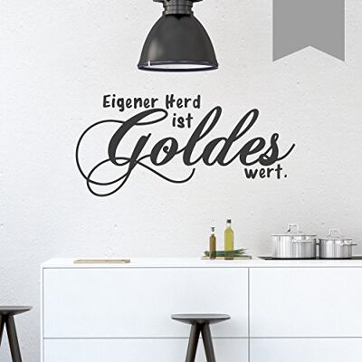 WANDKINGS Wandtattoo Eigener Herd ist Goldes wert 75 x 38 cm Mittelgrau erhältlich in 33 Farben WANDKINGS Wandtattoo Eigener Herd ist Goldes wert 75 x 38 cm Mittelgrau erhältlich in 33 Farben