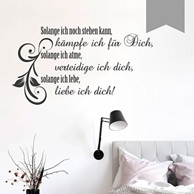 WANDKINGS Wandtattoo "Solange ich noch stehen kann, kämpfe ich für Dich, solange ich atme, verteidige ich dich, solange ich lebe, liebe ich dich! (mit Schnörkelranke)" 50 x 28 cm mittelgrau erhältlich in 33 Farben WANDKINGS Wandtattoo "Solange ich noch stehen kann, kämpfe ich für Dich, solange ich atme, verteidige ich dich, solange ich lebe, liebe ich dich! (mit Schnörkelranke)" 50 x 28 cm mittelgrau erhältlich in 33 Farben