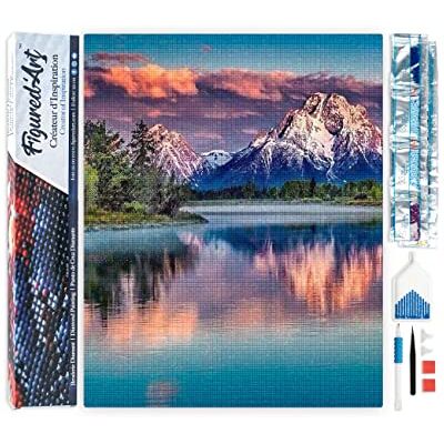 ART Diamond Painting Erwachsene 40x50cm Ganze Leinwand gerollt Berglandschaft und See 5D Bilder Eckige Steine DIY Set Basteln ART Diamond Painting Erwachsene 40x50cm Ganze Leinwand gerollt Berglandschaft und See 5D Bilder Eckige Steine DIY Set Basteln