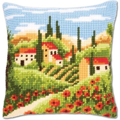 Vervaco Kreuzstichkissen - Handbemaltes Leinwand - 40x40cm - Kissen Vervaco Kreuzstichkissen - Handbemaltes Leinwand - 40x40cm - Kissen