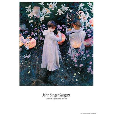 1art1 John Singer Sargent Poster Nelke, Lilie, Lilie, Rose, 1885–86 Plakat Bild 91x61 cm 1art1 John Singer Sargent Poster Nelke, Lilie, Lilie, Rose, 1885–86 Plakat Bild 91x61 cm