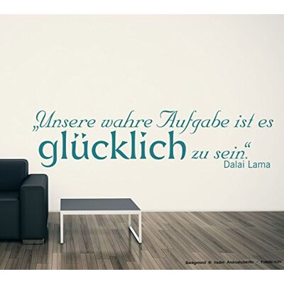 Sunnywall Wandtattoo Wandaufkleber Wahre Aufgabe Es Glücklich Sein Dalai Format 115 x 27 cm selbstklebende Vinylfolie für Wohnzimmer Schlafzimmer Flur konturgeschnitten leicht anzubringen Sunnywall Wandtattoo Wandaufkleber Wahre Aufgabe Es Glücklich Sein Dalai Format 115 x 27 cm selbstklebende Vinylfolie für Wohnzimmer Schlafzimmer Flur konturgeschnitten leicht anzubringen