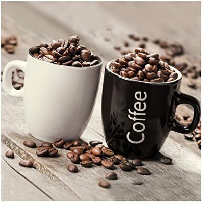 levandeo Glasbild 30 x 30 cm Wandbild Glas Kaffeetasse Küche Kaffeebohnen Coffee Küchendeko levandeo Glasbild 30 x 30 cm Wandbild Glas Kaffeetasse Küche Kaffeebohnen Coffee Küchendeko