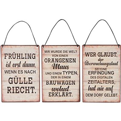 levandeo 3er Set Blechschilder H15cm Sprüche Dorfleben Dorf Dorfkind Wandbild Wanddeko Deko Schilder Geschenk levandeo 3er Set Blechschilder H15cm Sprüche Dorfleben Dorf Dorfkind Wandbild Wanddeko Deko Schilder Geschenk