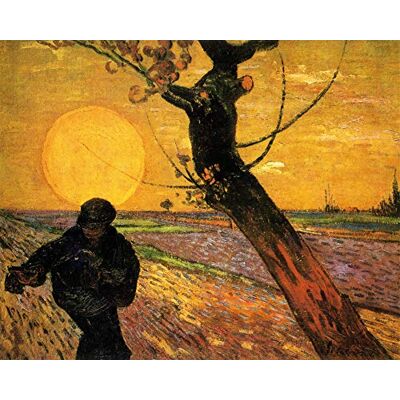 1art1 Vincent Van Gogh Poster Der Sämann Bei Sonnenuntergang Nach Millet II, 1888 Kunstdruck Bild 50x40 cm 1art1 Vincent Van Gogh Poster Der Sämann Bei Sonnenuntergang Nach Millet II, 1888 Kunstdruck Bild 50x40 cm