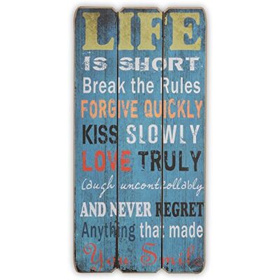 levandeo Wandbild Holzschild 60x30cm Life is Short Kiss Love Smile Shabby Vintage Holzbild Schild Wandschild Bild Holz Holztafel Dekoschild Wanddeko levandeo Wandbild Holzschild 60x30cm Life is Short Kiss Love Smile Shabby Vintage Holzbild Schild Wandschild Bild Holz Holztafel Dekoschild Wanddeko