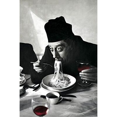 1art1 Kochkunst Poster Spaghetti, Rotwein, Don Camillo Kunstdruck Bild 120x80 cm 1art1 Kochkunst Poster Spaghetti, Rotwein, Don Camillo Kunstdruck Bild 120x80 cm