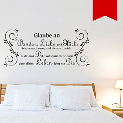 WANDKINGS Wandtattoo "Glaube an Wunder, Liebe und Glück. Schaue nach vorne und niemals zurück. Tu das was Du willst und stehe dazu, denn dieses Leben lebst nur Du." 50 x 22 cm rot erhältlich in 33 Farben WANDKINGS Wandtattoo "Glaube an Wunder, Liebe und Glück. Schaue nach vorne und niemals zurück. Tu das was Du willst und stehe dazu, denn dieses Leben lebst nur Du." 50 x 22 cm rot erhältlich in 33 Farben