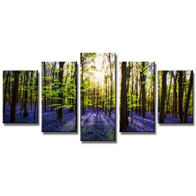 Visario Leinwandbild Frühlingswald Blauglocken Sonnenstrahlen 200 x 100 cm 5-teilig Direktdruck auf Leinwand mit Holzrahmen Wandbild Kunstdruck XXL Wanddeko für Wohnzimmer Schlafzimmer Artikelnr. Visario Leinwandbild Frühlingswald Blauglocken Sonnenstrahlen 200 x 100 cm 5-teilig Direktdruck auf Leinwand mit Holzrahmen Wandbild Kunstdruck XXL Wanddeko für Wohnzimmer Schlafzimmer Artikelnr.