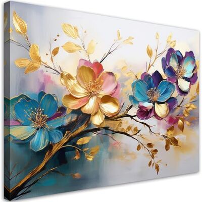Feeby Leinwand Bilder Bild Wohnzimmer Bunte Blätter und Blumen 120x80 cm XXL 1tlg Deko Schlafzimmer Groß Dekoration Canvas Gemälde Modern Wandbilder Kunstdruck Feeby Leinwand Bilder Bild Wohnzimmer Bunte Blätter und Blumen 120x80 cm XXL 1tlg Deko Schlafzimmer Groß Dekoration Canvas Gemälde Modern Wandbilder Kunstdruck