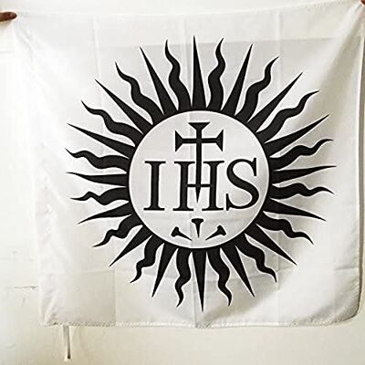 AZ FLAG Flagge Jesuiten 90x90 cm Polyester 100D Hohlsaum Für innen und außen Erkennungszeichen orden Gesellschaft Jesu dekorative Flagge doppelte Nähte und verstärkte Kanten AZ FLAG Flagge Jesuiten 90x90 cm Polyester 100D Hohlsaum Für innen und außen Erkennungszeichen orden Gesellschaft Jesu dekorative Flagge doppelte Nähte und verstärkte Kanten