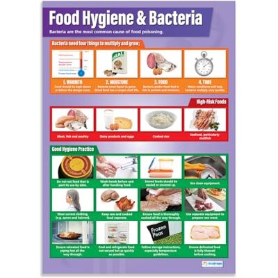 Daydream Education Poster für Lebensmittelhygiene und Bakterien, laminiertes Glanzpapier, 850 mm x 594 mm (A1) Daydream Education Poster für Lebensmittelhygiene und Bakterien, laminiertes Glanzpapier, 850 mm x 594 mm (A1)