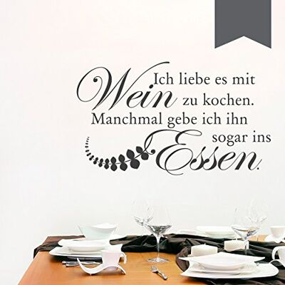 WANDKINGS Wandtattoo Ich Liebe es mit Wein zu Kochen. Manchmal gebe ich ihn sogar ins Essen. 50 x 29 cm dunkelgrau erhältlich in 33 Farben WANDKINGS Wandtattoo Ich Liebe es mit Wein zu Kochen. Manchmal gebe ich ihn sogar ins Essen. 50 x 29 cm dunkelgrau erhältlich in 33 Farben