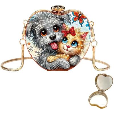 Generic Katzen und Hunde, DIY-Acryl-Liebes-Diamant-Kunst-Gemälde-Kartenetui, Geldbörse mit Kette, kleine Diamant-Gemälde-Umhängetasche for Erwachsene, Frauen, Mädchen, Geschenk (TH3) Generic Katzen und Hunde, DIY-Acryl-Liebes-Diamant-Kunst-Gemälde-Kartenetui, Geldbörse mit Kette, kleine Diamant-Gemälde-Umhängetasche for Erwachsene, Frauen, Mädchen, Geschenk (TH3)