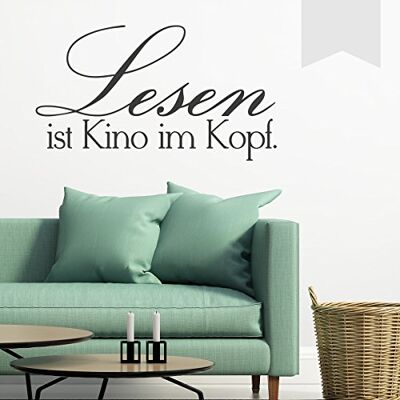 WANDKINGS Wandtattoo Lesen ist Kino im Kopf 75 x 42 cm dunkelgrau erhältlich in 33 Farben WANDKINGS Wandtattoo Lesen ist Kino im Kopf 75 x 42 cm dunkelgrau erhältlich in 33 Farben