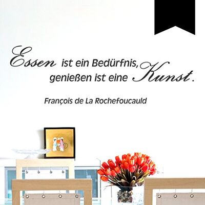 WANDKINGS Wandtattoo Essen ist EIN Bedürfnis, genießen ist eine Kunst. (François de La Rochefoucauld) 120 x 38 cm schwarz erhältlich in 33 Farben WANDKINGS Wandtattoo Essen ist EIN Bedürfnis, genießen ist eine Kunst. (François de La Rochefoucauld) 120 x 38 cm schwarz erhältlich in 33 Farben