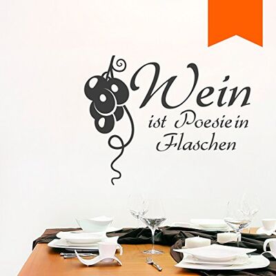 WANDKINGS Wandtattoo Wein ist Poesie in Flaschen. 40 x 31 cm orange erhältlich in 33 Farben WANDKINGS Wandtattoo Wein ist Poesie in Flaschen. 40 x 31 cm orange erhältlich in 33 Farben