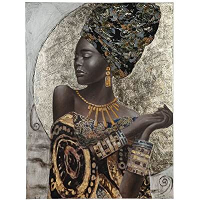 GILDE Gemälde African Lady Creme/braun/goldfarben/schwarz GILDE Gemälde African Lady Creme/braun/goldfarben/schwarz