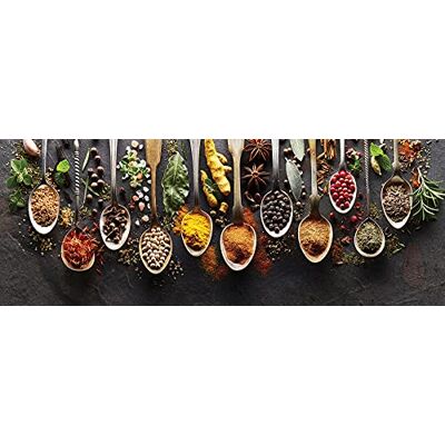 levandeo Glasbild 80x30cm Wandbild Glas Gewürze Kräuter Löffel Küche Deko Wanddeko Küchendeko Küchenbild levandeo Glasbild 80x30cm Wandbild Glas Gewürze Kräuter Löffel Küche Deko Wanddeko Küchendeko Küchenbild