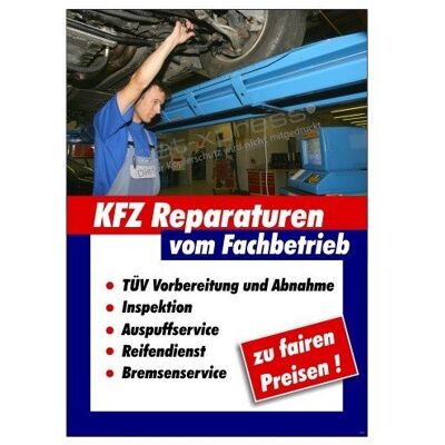 net-xpress Plakat Kfz-Reparaturen für Autowerkstatt-Reklame DIN A1, Werbeplakat Poster net-xpress Plakat Kfz-Reparaturen für Autowerkstatt-Reklame DIN A1, Werbeplakat Poster