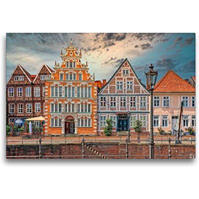 CALVENDO Leinwand · Premium Textil-Leinwand 75 cm x 50 cm quer Stade, "Am Wasser West", mit dem Bürgermeister-Hintze-Haus und dem… · 75 × 50 cm quer · Textil-Leinwand auf Keilrahmen · Leinwand CALVENDO Leinwand · Premium Textil-Leinwand 75 cm x 50 cm quer Stade, "Am Wasser West", mit dem Bürgermeister-Hintze-Haus und dem… · 75 × 50 cm quer · Textil-Leinwand auf Keilrahmen · Leinwand