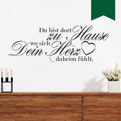 WANDKINGS Wandtattoo Du bist dort zu Hause wo Sich Dein Herz daheim fühlt. (mit Herz) 120 x 44 cm dunkelgrün erhältlich in 33 Farben WANDKINGS Wandtattoo Du bist dort zu Hause wo Sich Dein Herz daheim fühlt. (mit Herz) 120 x 44 cm dunkelgrün erhältlich in 33 Farben