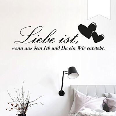 WANDKINGS Wandtattoo Liebe ist, wenn aus dem Ich und Du EIN Wir entsteht. (mit 2 Herzen) 50 x 15 cm weiß erhältlich in 33 Farben WANDKINGS Wandtattoo Liebe ist, wenn aus dem Ich und Du EIN Wir entsteht. (mit 2 Herzen) 50 x 15 cm weiß erhältlich in 33 Farben