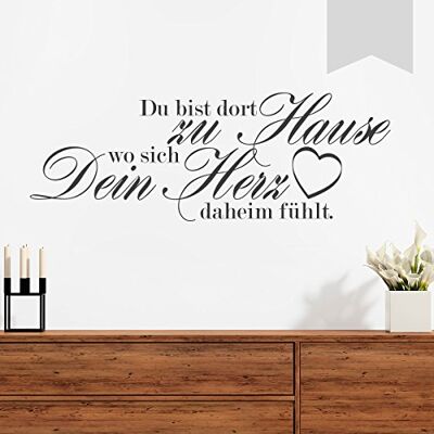 WANDKINGS Wandtattoo Du bist dort zu Hause wo Sich Dein Herz daheim fühlt. (mit Herz) 60 x 22 cm hellgrau erhältlich in 33 Farben WANDKINGS Wandtattoo Du bist dort zu Hause wo Sich Dein Herz daheim fühlt. (mit Herz) 60 x 22 cm hellgrau erhältlich in 33 Farben