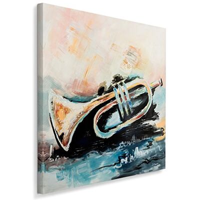 Feeby Bilder Trompete 50x50 cm 1 Teilig Wohnzimmer Schlafzimmer Büro Flur Küche Wandbilder Leinwandbilder Modern Bild auf Leinwand Wanddekoration Kunstdruck Design Musik Braun Blau Feeby Bilder Trompete 50x50 cm 1 Teilig Wohnzimmer Schlafzimmer Büro Flur Küche Wandbilder Leinwandbilder Modern Bild auf Leinwand Wanddekoration Kunstdruck Design Musik Braun Blau