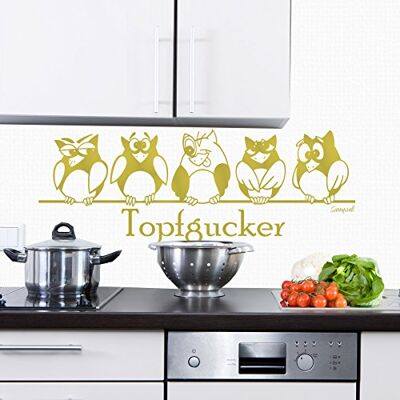 Sunnywall Wandtattoo Topfgucker Eulen Vögel Kochen Küche Essen Wandsticker Gold Gr1 Sunnywall Wandtattoo Topfgucker Eulen Vögel Kochen Küche Essen Wandsticker Gold Gr1
