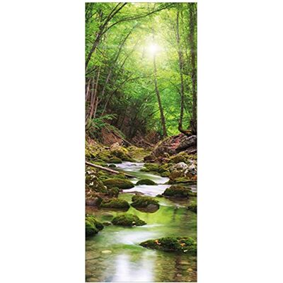 Wallario Poster Größe: 50 x 125 cm Motiv: Fluss im Wald Wallario Poster Größe: 50 x 125 cm Motiv: Fluss im Wald