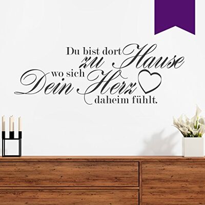 WANDKINGS Wandtattoo Du bist dort zu Hause wo Sich Dein Herz daheim fühlt. (mit Herz) 60 x 22 cm violett erhältlich in 33 Farben WANDKINGS Wandtattoo Du bist dort zu Hause wo Sich Dein Herz daheim fühlt. (mit Herz) 60 x 22 cm violett erhältlich in 33 Farben