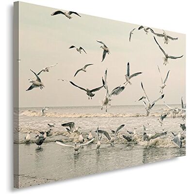 Feeby . Wandbild 1 Teilig 60x80 cm, Leinwand Bild Leinwandbilder Bilder Wandbilder Kunstdruck, MÖWEN, MEER, NATUR, GRAU Feeby . Wandbild 1 Teilig 60x80 cm, Leinwand Bild Leinwandbilder Bilder Wandbilder Kunstdruck, MÖWEN, MEER, NATUR, GRAU