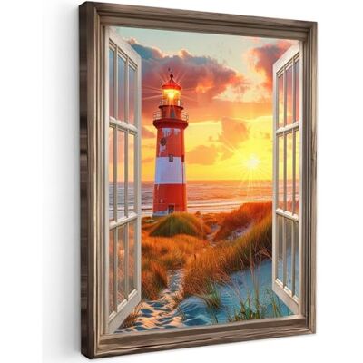 MuchoWow © Wandbilder Wohnzimmer Wanddeko Schlafzimmer Zimmerdeko 60x80 cm Wandgemälde Zimmer Deko auf Wand Dekoration Wall Art Fensterblick Leuchtturm Sonnenuntergang Strand MuchoWow © Wandbilder Wohnzimmer Wanddeko Schlafzimmer Zimmerdeko 60x80 cm Wandgemälde Zimmer Deko auf Wand Dekoration Wall Art Fensterblick Leuchtturm Sonnenuntergang Strand