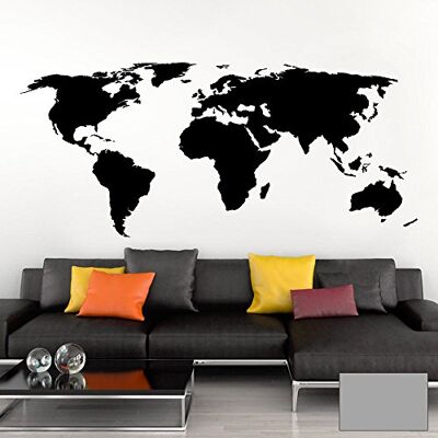 Grandora Wandtattoo Weltkarte Erde Globus Karte I Silbergrau 80 x 35 cm I Welt Atlas Schlafzimmer Wohnzimmer Wandsticker Wandaufkleber W698 Grandora Wandtattoo Weltkarte Erde Globus Karte I Silbergrau 80 x 35 cm I Welt Atlas Schlafzimmer Wohnzimmer Wandsticker Wandaufkleber W698