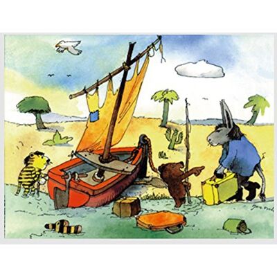 Homedeco-24 Kunstdruck Janosch Panama 48 x 58 cm, viele Rahmenfarben zur Auswahl, Hier ohne Rahmen Homedeco-24 Kunstdruck Janosch Panama 48 x 58 cm, viele Rahmenfarben zur Auswahl, Hier ohne Rahmen